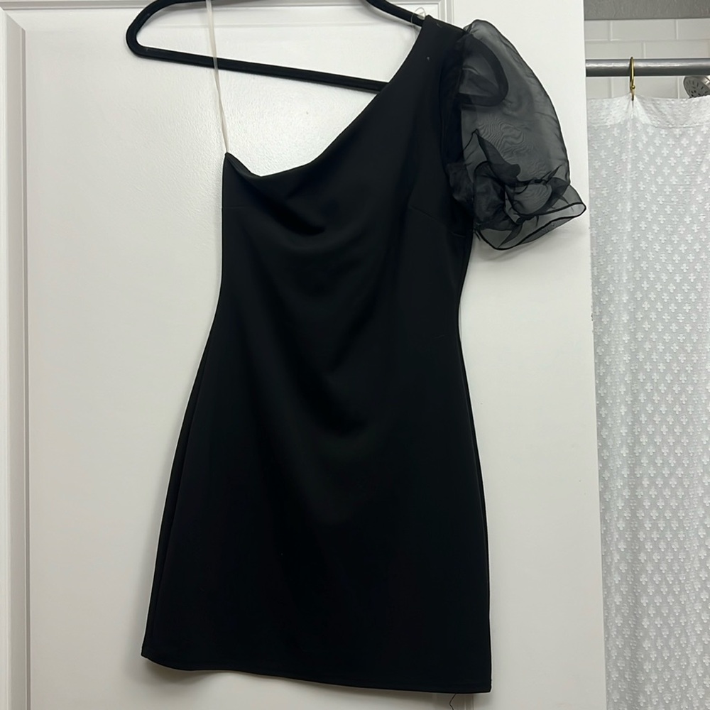 Black one shoulder dress